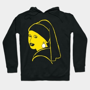 Minimalist Girl with a Pearl Earring Hoodie